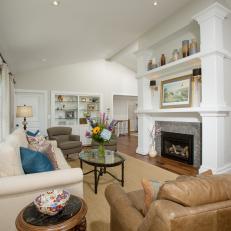Focal Wall in Neutral Living Room Adds Personality