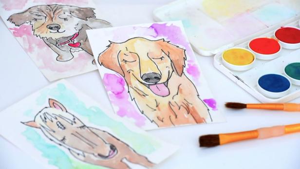 Dog watercolor painting easy online