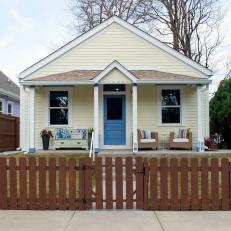 Pale Yellow Home Exterior with White Trim 