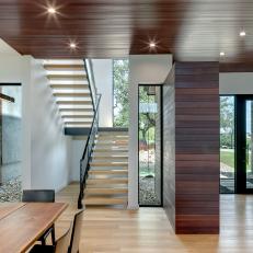 Modern Stairs and Wood Paneling
