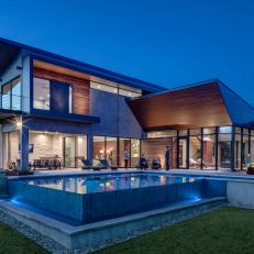 Modern Exterior and Pool at Night