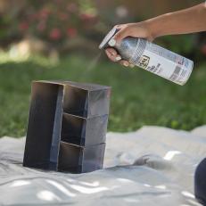Galvanized Metal Cardboard Box Desk Organizer Spray Paint3