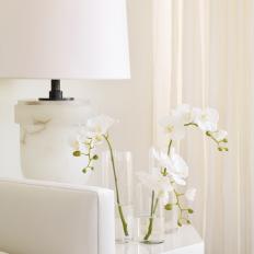 White Lacquer Table and Floral Blooms
