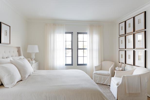 Sophisticated White Bedroom with Sculptural Furniture