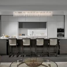 Clean Breakfast Bar Extends Functional Space in Modern Kitchen