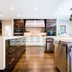 Contemporary Neutral Kitchen With Oak Floors