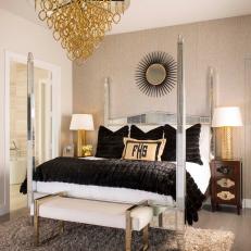 Metallic, Midcentury Modern Master Bedroom