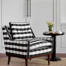Black and White Chair with Mid-Century Lines
