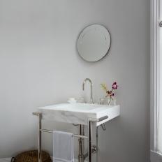 Gray Victorian Bath with Contemporary Fixtures