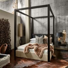 Contemporary Loft Bedroom With Canopy Bed