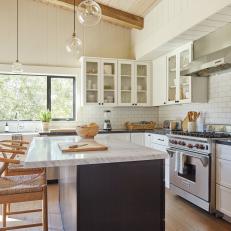 Neutral Island Adds Functionality to Kitchen