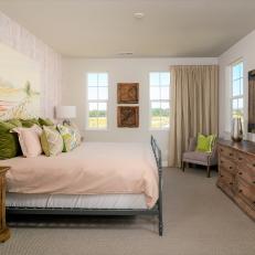 Country Master Bedroom With Big Bed and Rich Wood Furniture