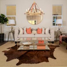 Midcentury Modern Living Room With Equestrian Decor