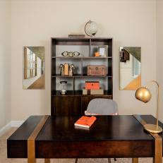 Midcentury Modern Home Office With Equestrian Theme