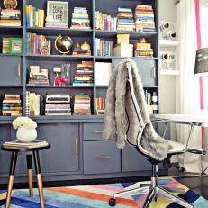 Home Office With Colorful Rug