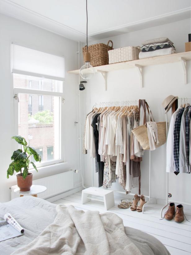 12 No-Closet Clothes Storage Ideas