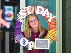 Send your kids back to school in style year after year with this colorful and customizable first day of school photo prop.