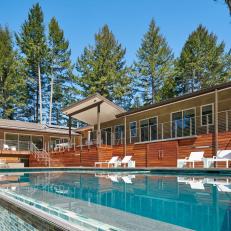 Swimming Pool and Cabin Exterior