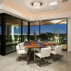 Modern Dining Room With Cactus View