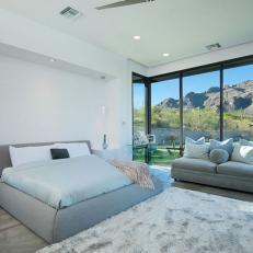 Modern Master Bedroom With Desert View