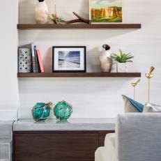 Great Room Shelving With Plant