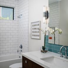 White Guest Bathroom With Subway Tiles