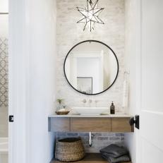 Country Powder Bathroom With Star Pendant