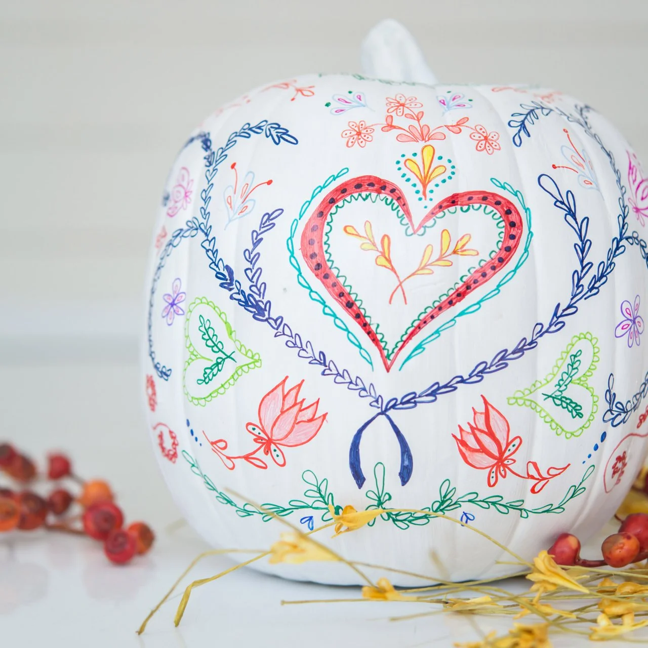 Easily Craft a Folk Art Pumpkin | HGTV