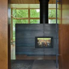 Fireplace From Foyer