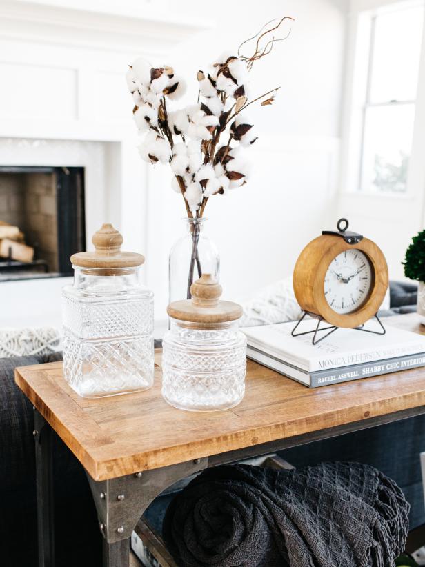 living room with sofa table