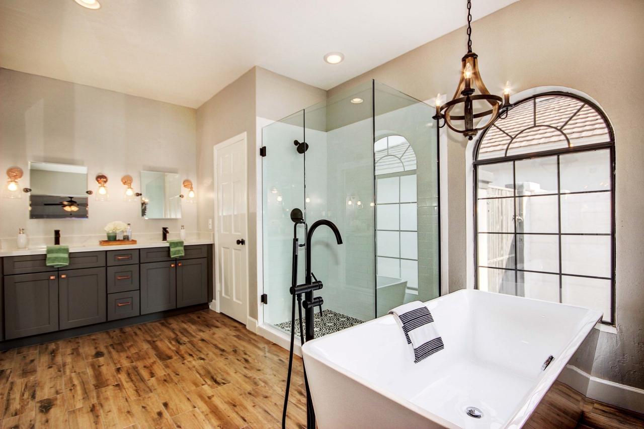 Large, Warm Master Bathroom with Neutral Color Palette | HGTV