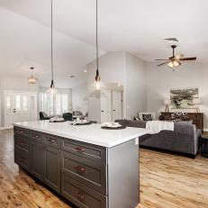 Neutral, Elegant Remodeled Kitchen Design Complements Existing Home Design
