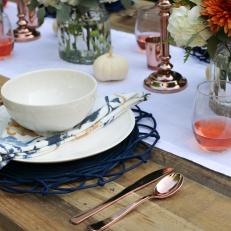 Fall Tablescape in Stone Courtyard