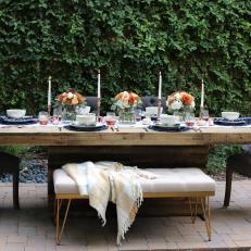 Fall Tablescape in Stone Courtyard