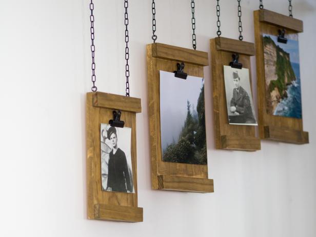 Rustic Photo Hanging Board, How To Make Rustic Wood Picture Frames