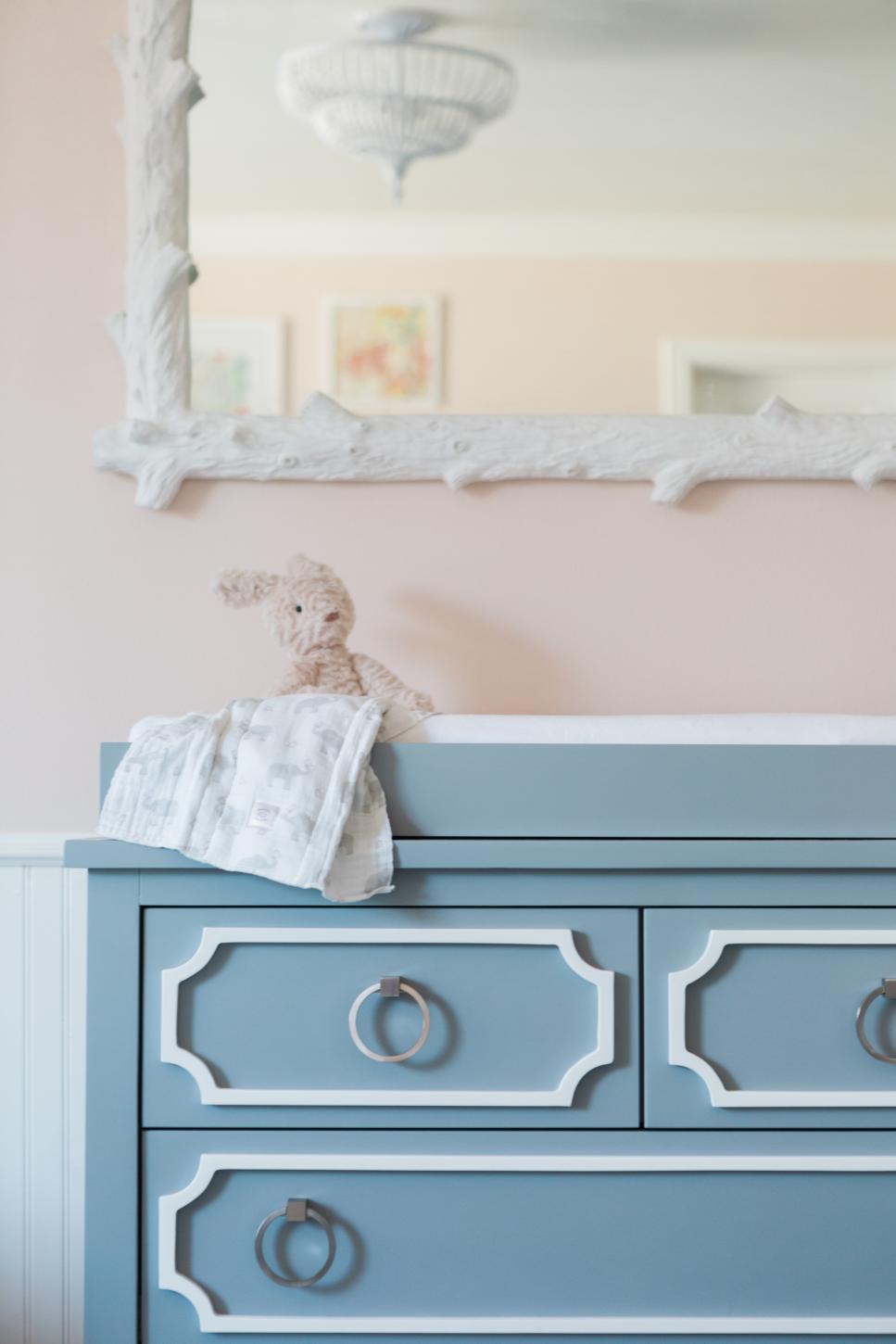 blue nursery dresser