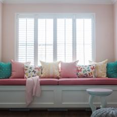 Nursery Window Seat With Butterfly Pillows
