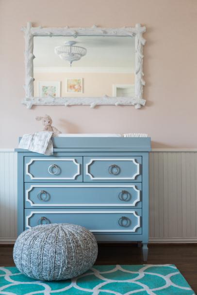 blue nursery dresser