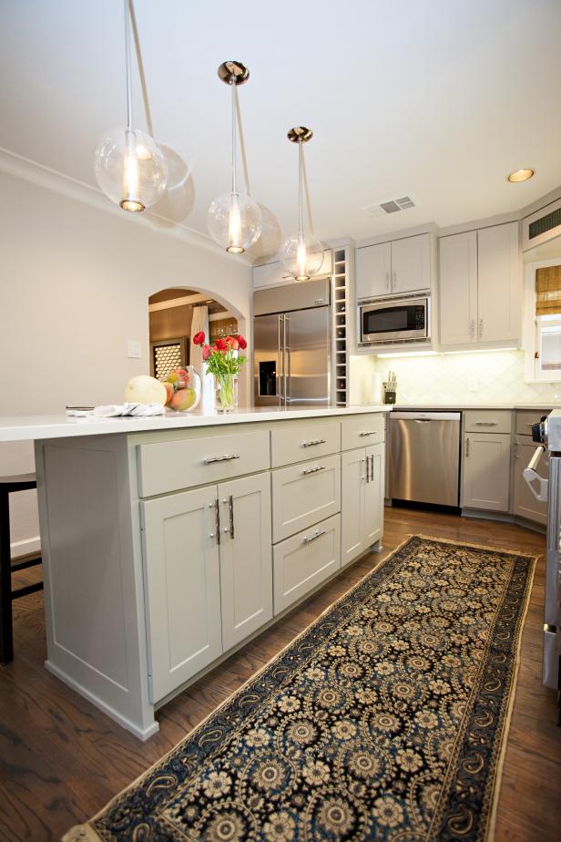 Slender Kitchen Island Adds Storage And Prep Space To Small Kitchen Space Hgtv