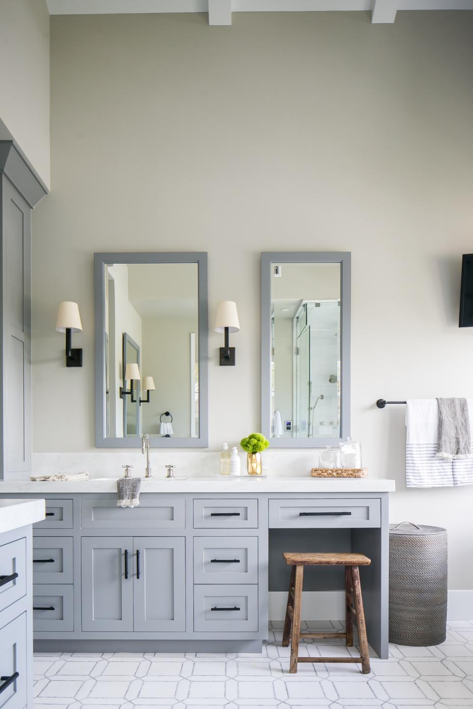 Double Mirrors Make Master Bathroom Vanity Feel Larger | HGTV