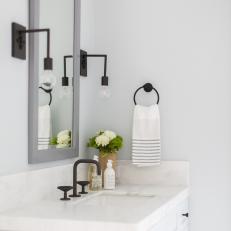 Small Guest Bathroom with Neutral Color Palette