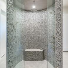 bathroom tiles vertical border striped wall gray mosaic tile walkin shower photos hgtv bathroom tiles vertical border striped wall gray mosaic tile walkin shower photos hgtv