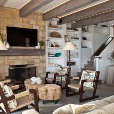 Rustic Living Room With Rocking Chairs