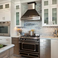 Kitchen With Gray Mosaic Tile Backsplash