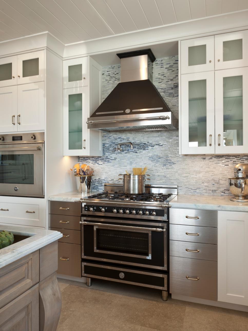 Kitchen With Gray Mosaic Tile Backsplash | HGTV