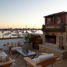 Rooftop Deck With Water Views and Fireplace