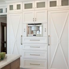 Farmhouse-Style White Kitchen Cabinets