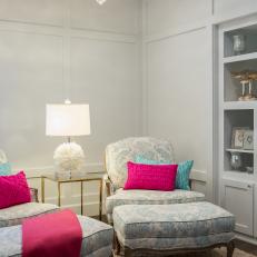 Shabby Chic Seating Area With Pink Pillows