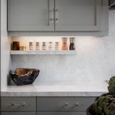 Kitchen Includes Chic Floating Shelf