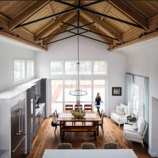 Great Room With Vaulted Ceiling